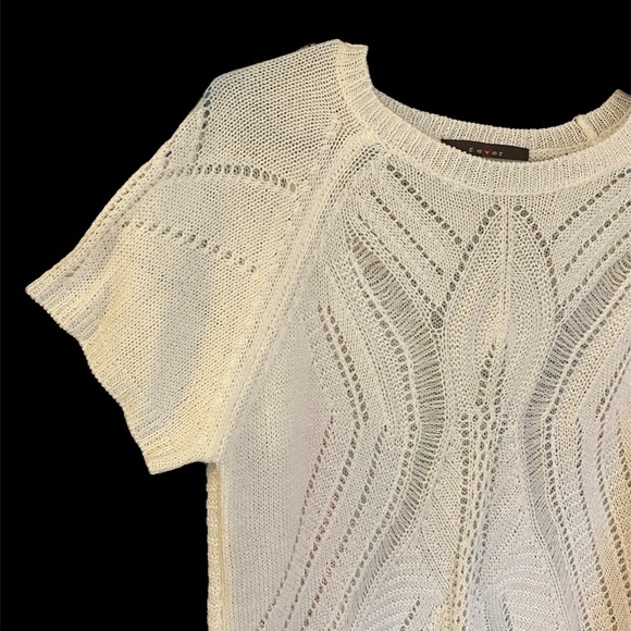 Vintage Womens Fever Brand Knitted Short Sleeve Round Neck Blouse Top Large - Picture 3 of 5